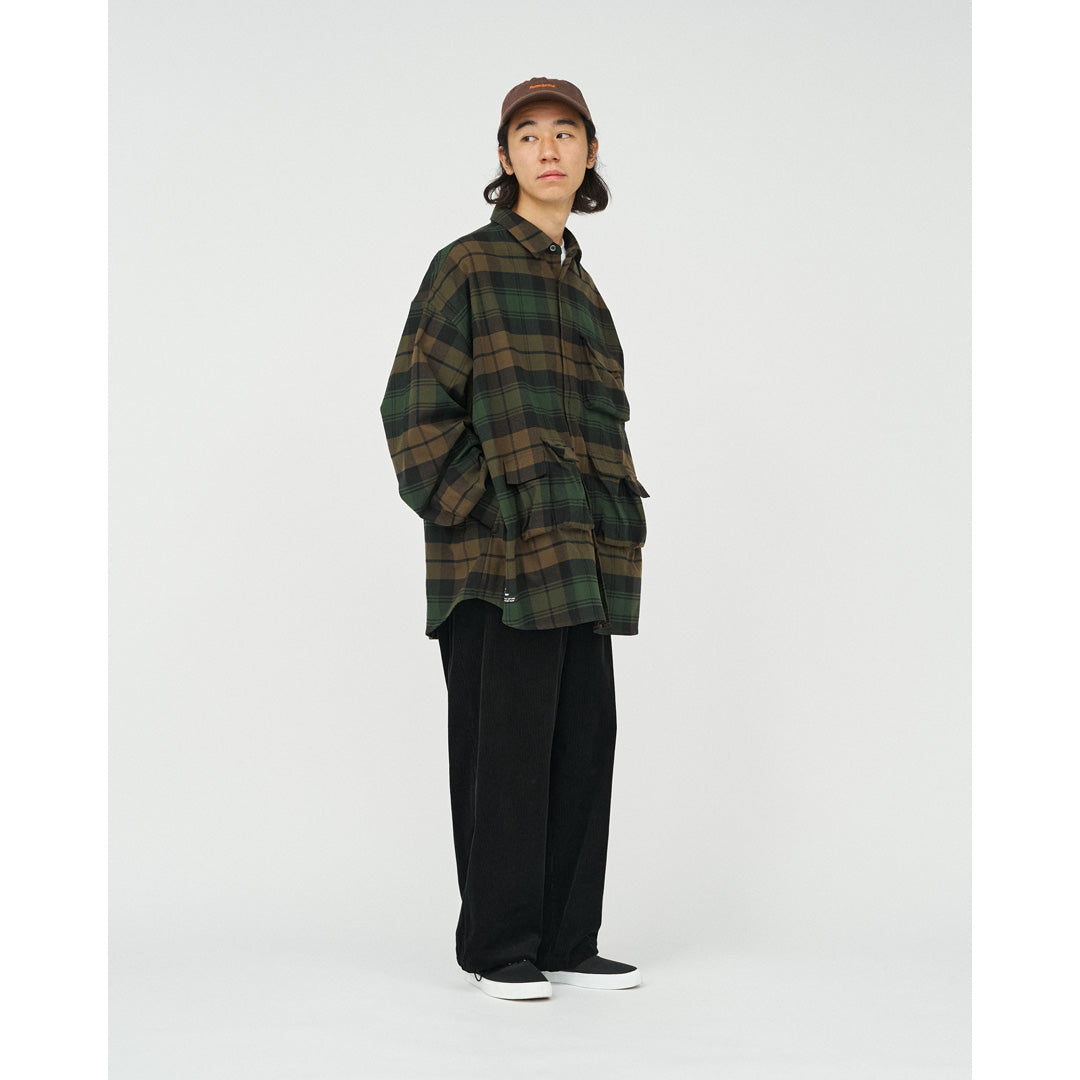FreshService) FLANNEL CHECK MULTI POCKET SHIRT (FSC254-50059