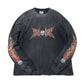 Skull Flame Distressed L/S Tee
