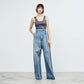 Selvage Denim Two Tuck Wide Pants(Lt.FADE)