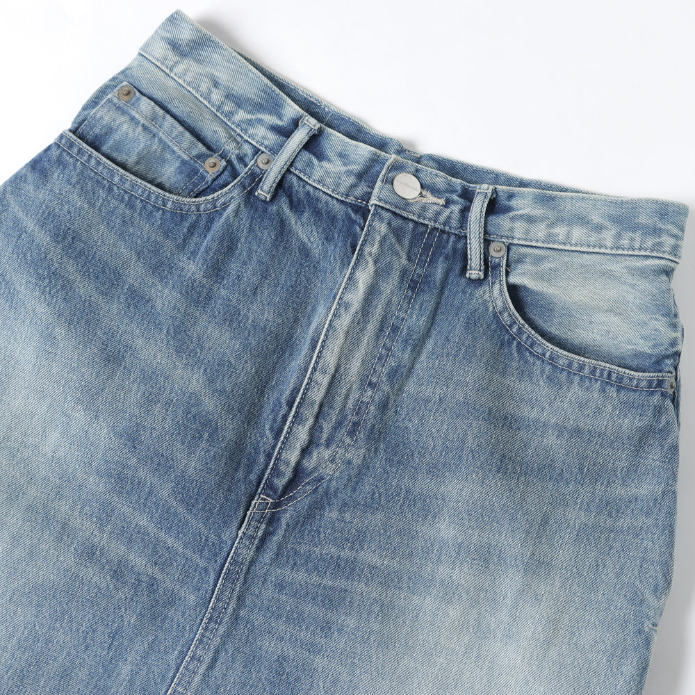 Selvage Denim Skirt-LIGHT FADE-