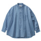 SIDOGRAS Indigo Poplin L/S Oversized Regular Collar Shirt