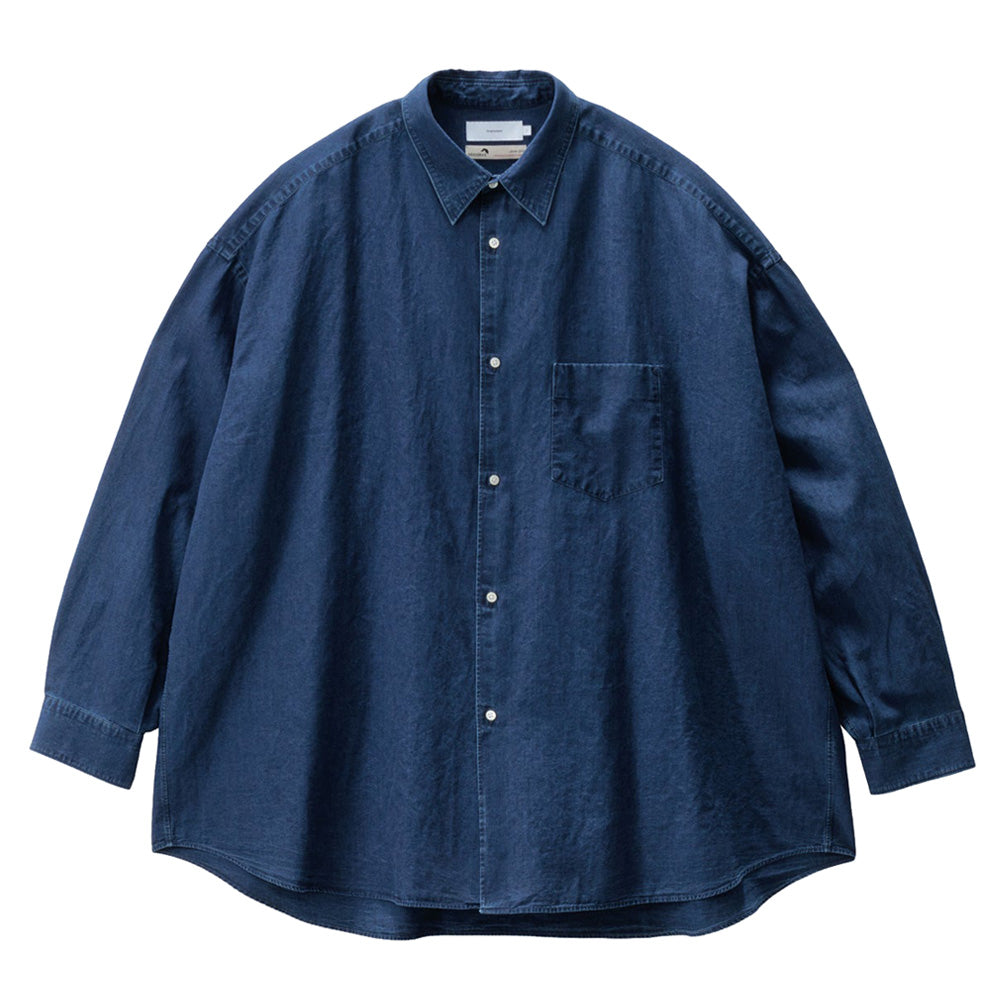 Graphpaper) SIDOGRAS Indigo Poplin L/S Oversized Regular