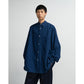 SIDOGRAS Indigo Poplin L/S Oversized Regular Collar Shirt