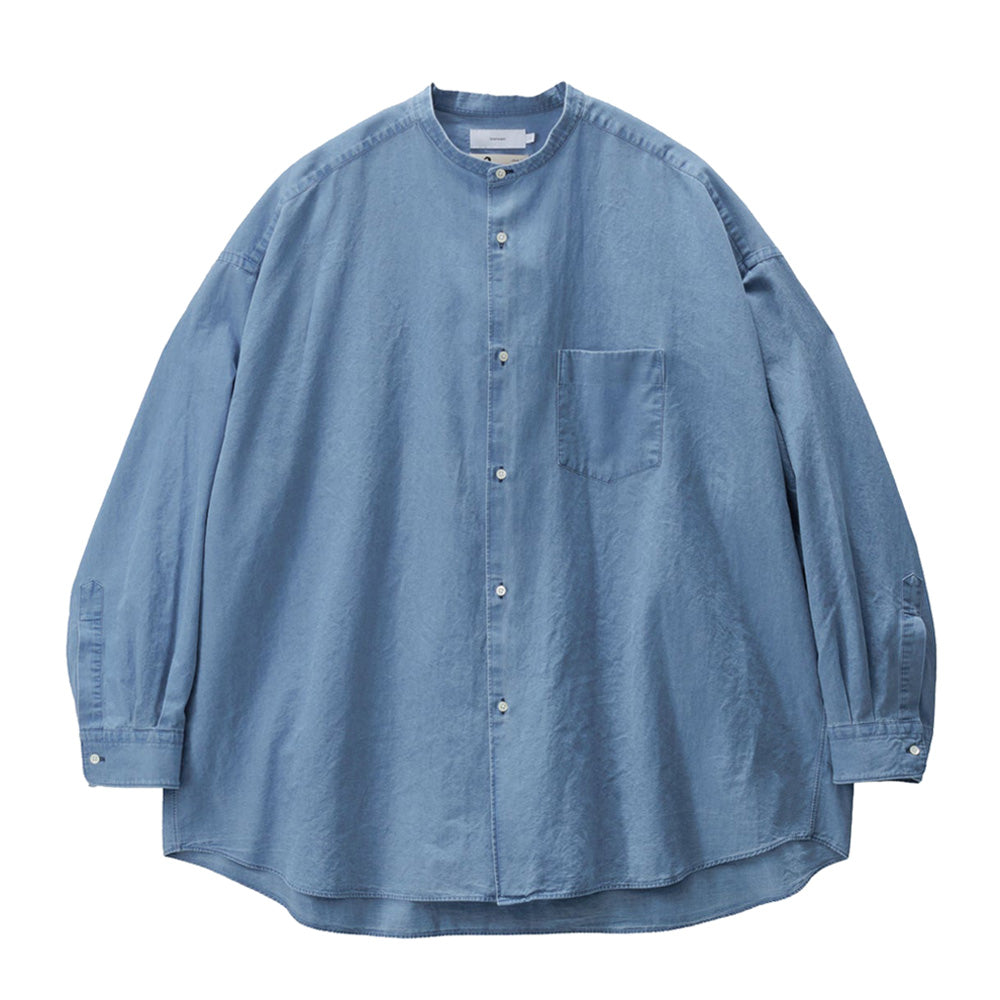 Graphpaper) SIDOGRAS Indigo Poplin L/S Oversized Band Collar
