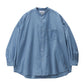 SIDOGRAS Indigo Poplin L/S Oversized Band Collar Shirt