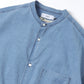 SIDOGRAS Indigo Poplin L/S Oversized Band Collar Shirt
