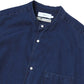 SIDOGRAS Indigo Poplin L/S Oversized Band Collar Shirt