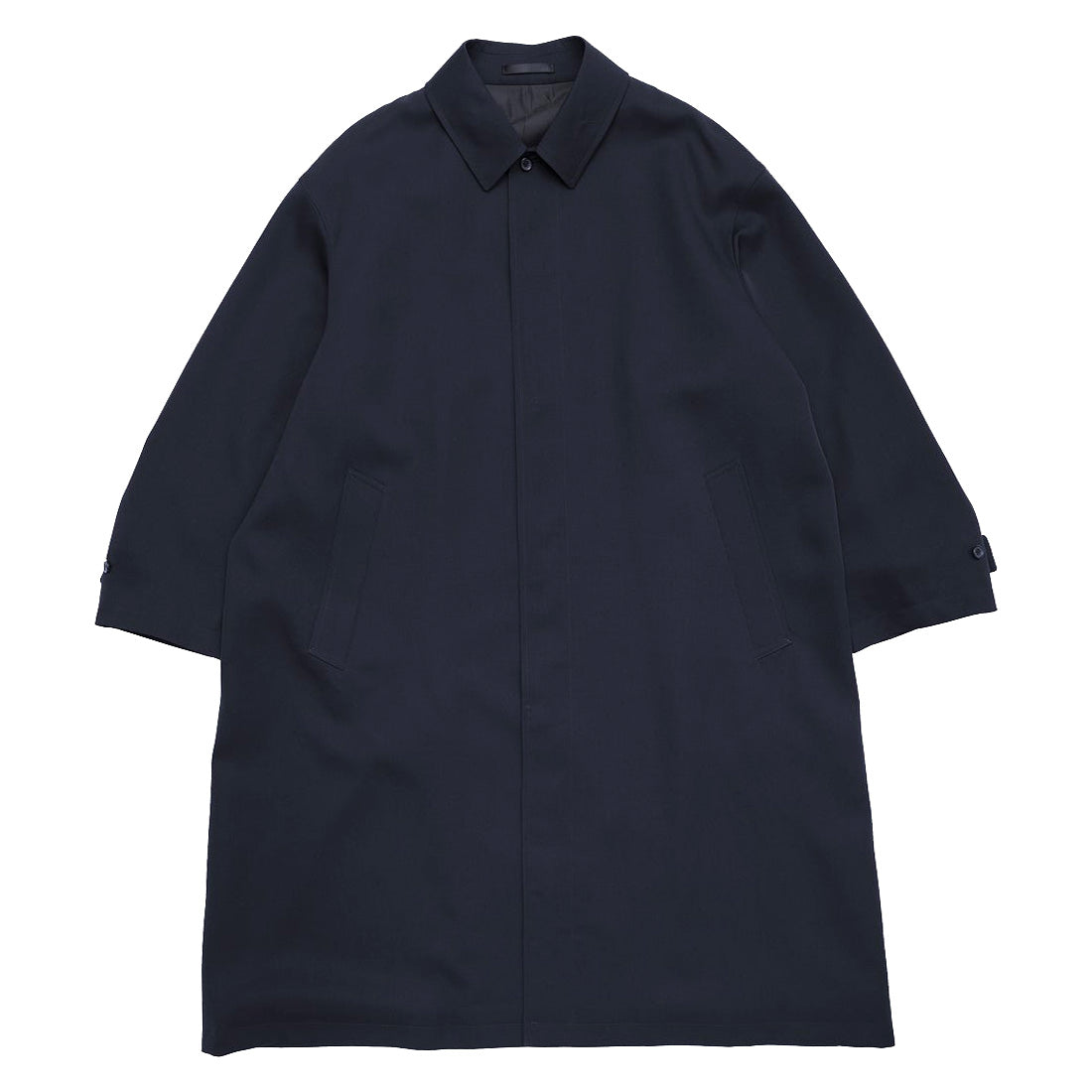 Scale Off Wool Balmacaan Coat