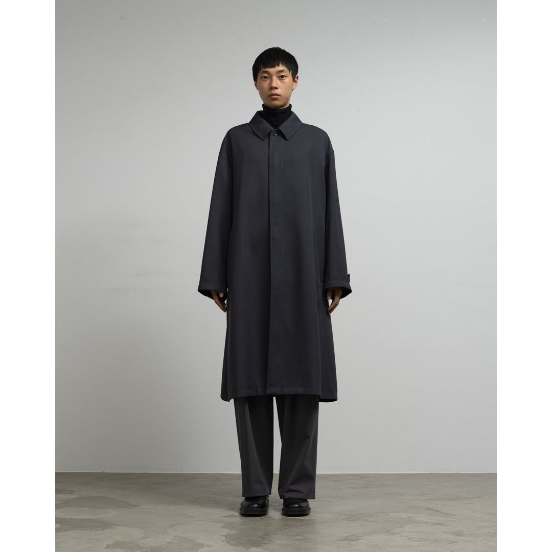 Scale Off Wool Balmacaan Coat