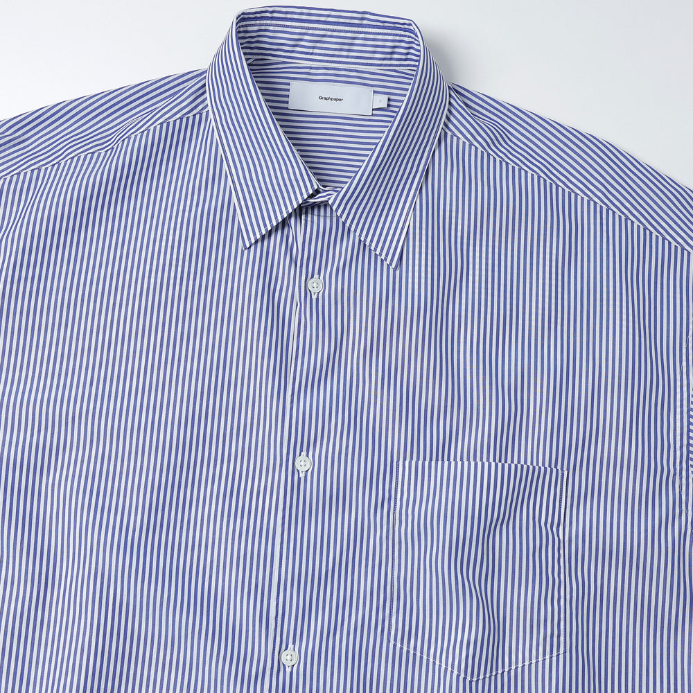 Graphpaper) Broad Stripe L/S Oversized Regular Collar Shirt (GM254