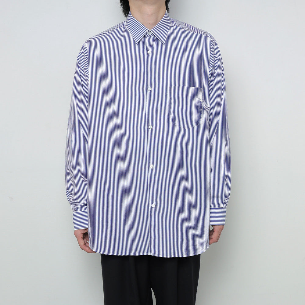 Broad Stripe L/S Oversized Regular Collar Shirt