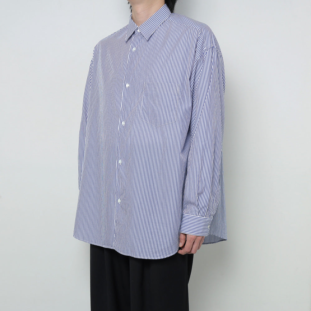 Graphpaper) Broad Stripe L/S Oversized Regular Collar Shirt (GM254