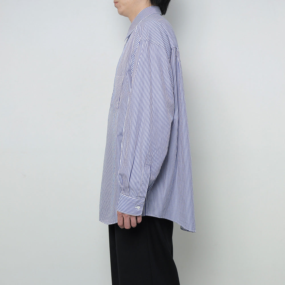 Graphpaper) Broad Stripe L/S Oversized Regular Collar Shirt (GM254