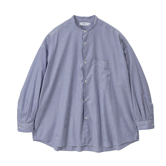 Broad Stripe L/S Oversized Band Collar Shirt