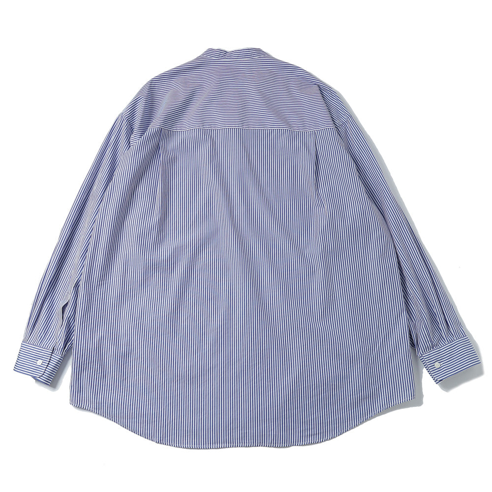 Graphpape) Broad Stripe L/S Oversized Band Collar Shirt (GM254