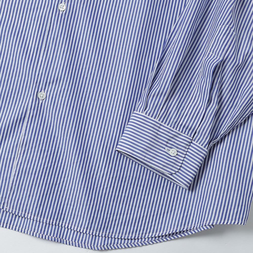 Broad Stripe L/S Oversized Band Collar Shirt