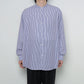 Broad Stripe L/S Oversized Band Collar Shirt