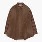 SIDOGRAS Striped Long-Sleeve Oversized Regular Collar Shirt