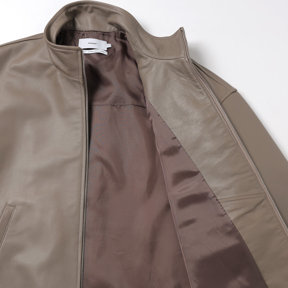 Lamb Leather Track Jacket