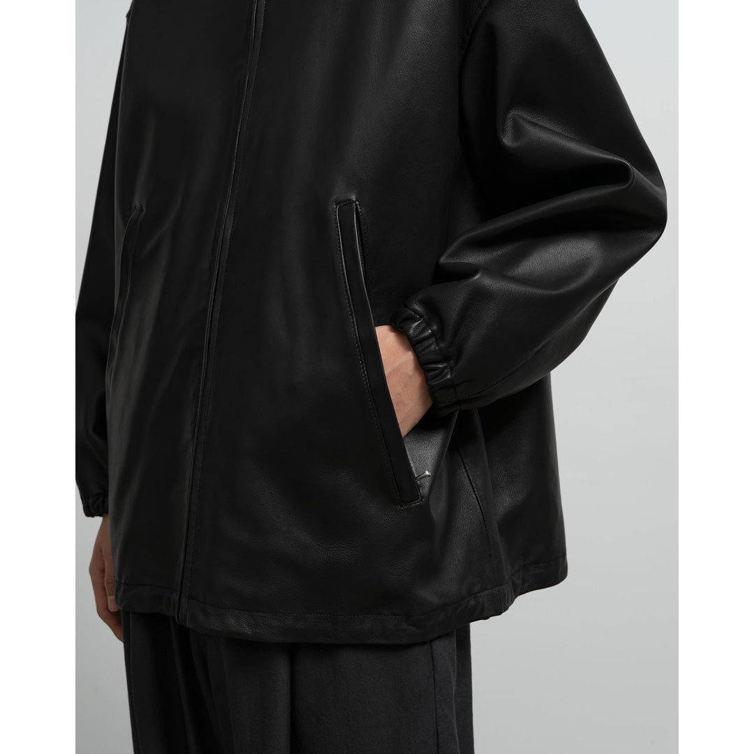 Lamb Leather Track Jacket
