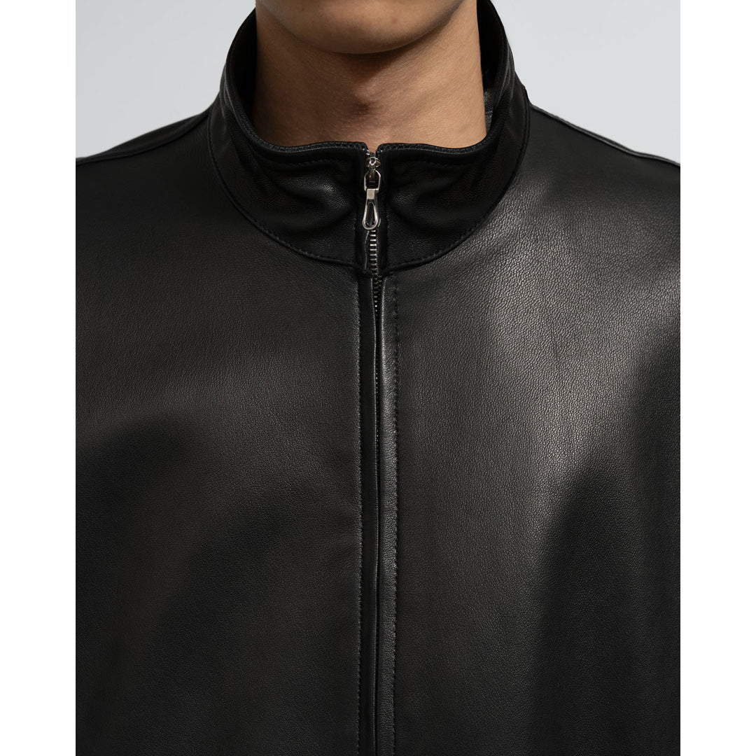 Lamb Leather Track Jacket