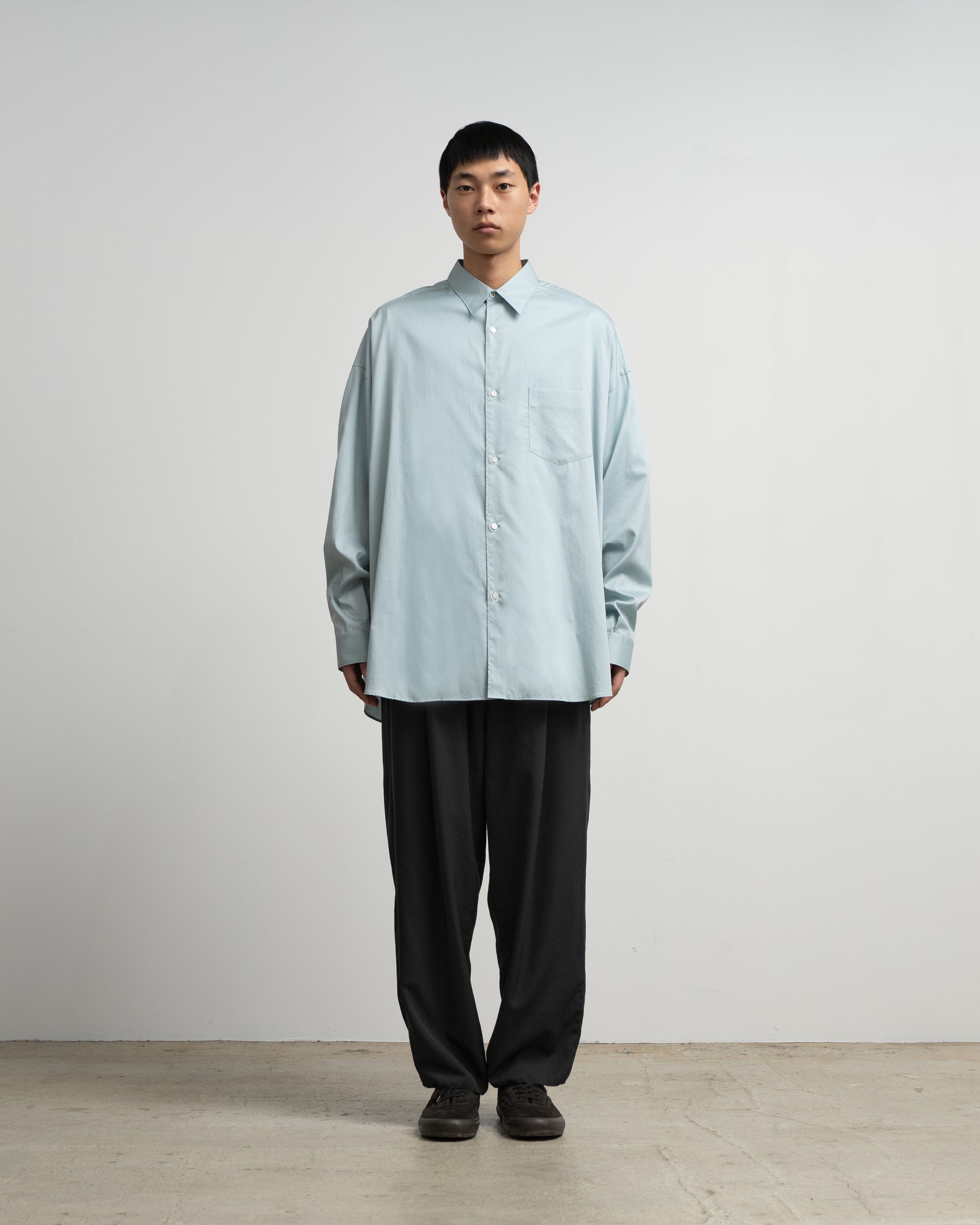 Graphpaper) Silicon Poplin Oversized Regular Collar Shirt (GM261