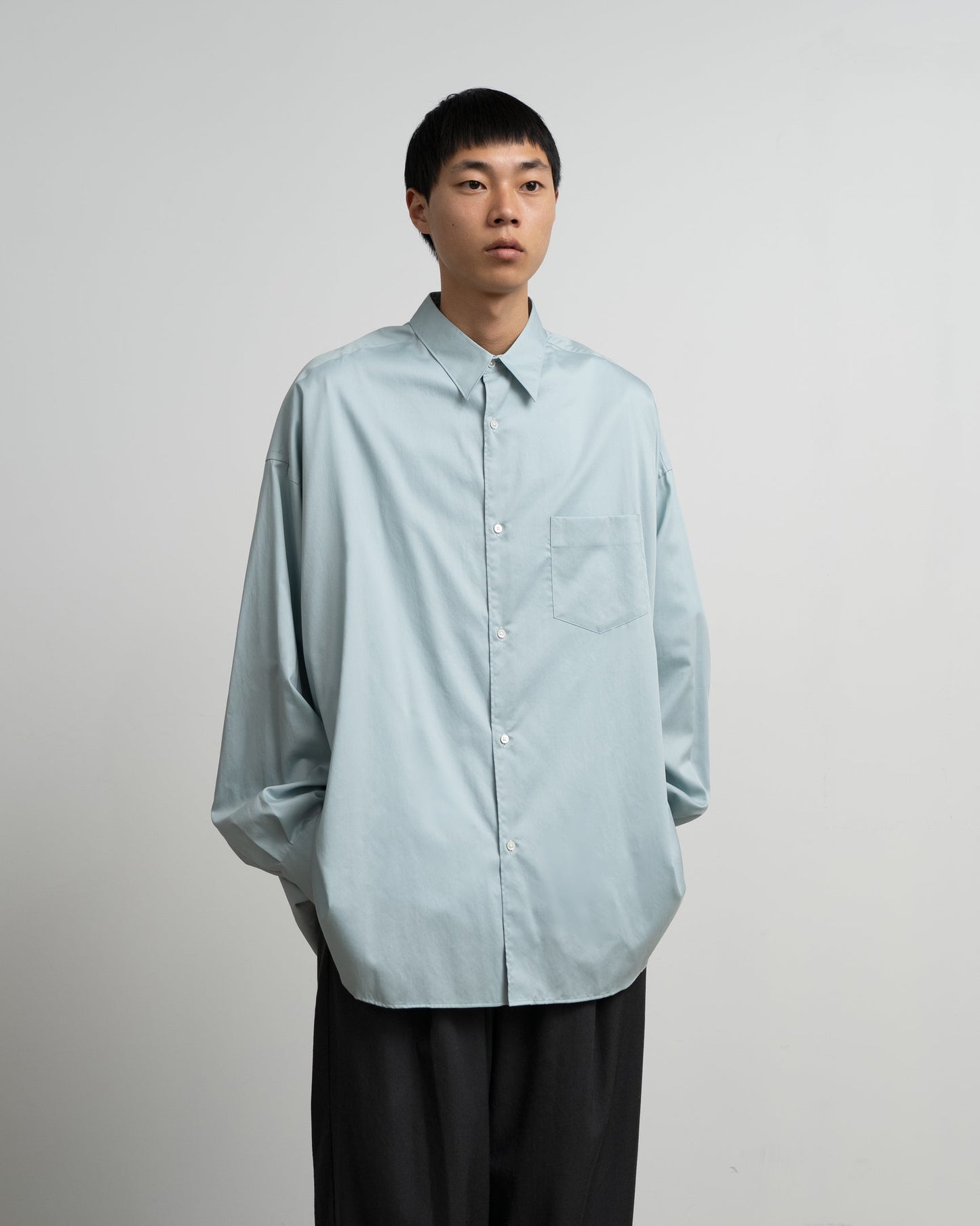 Silicon Poplin Oversized Regular Collar Shirt