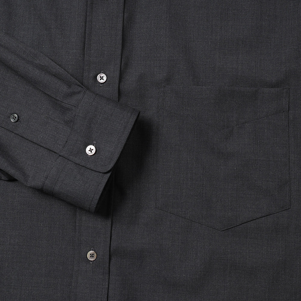 Fine Wool Heather Oversized L/S B.D. Shirt