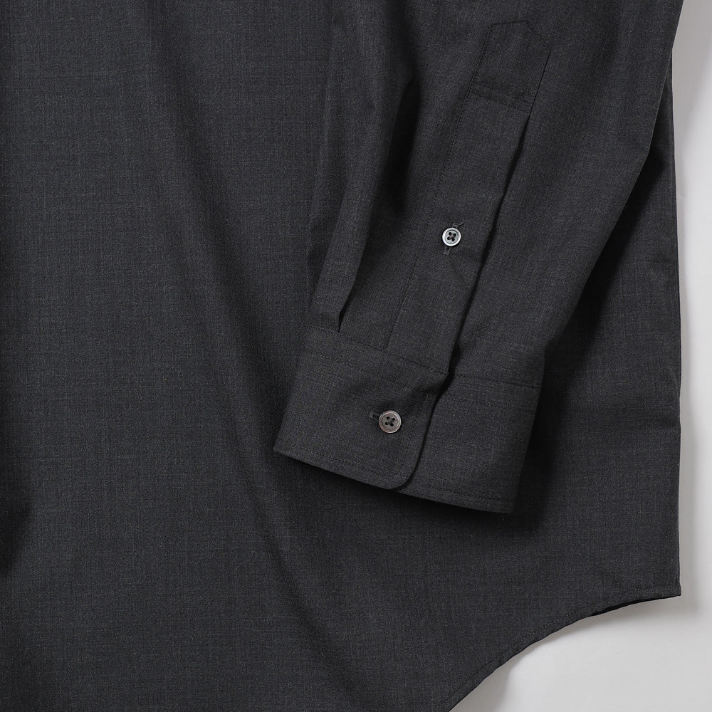 Fine Wool Heather Oversized L/S B.D. Shirt