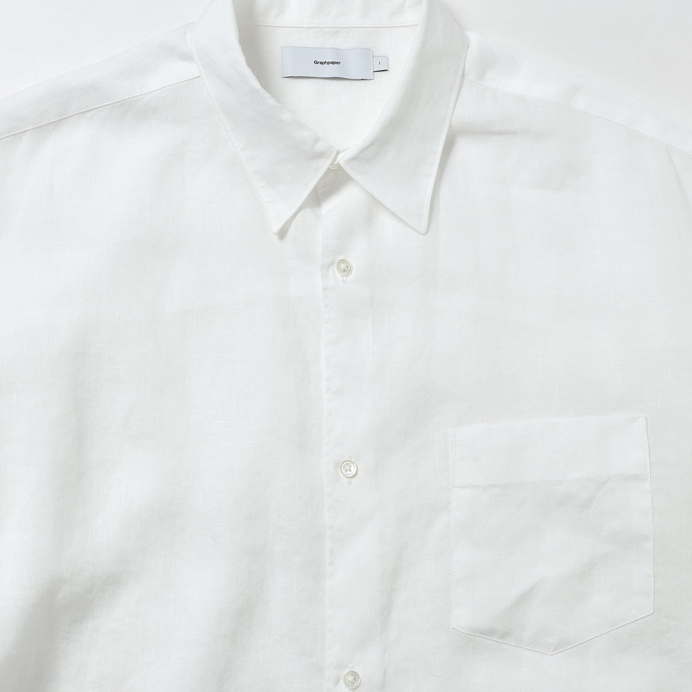 Linen L/S Oversized Regular Collar Shirt