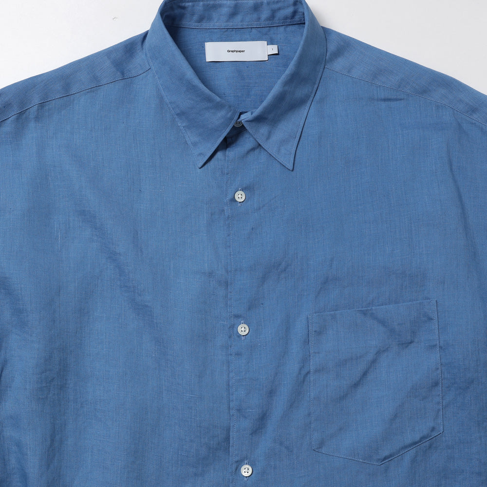 Linen L/S Oversized Regular Collar Shirt