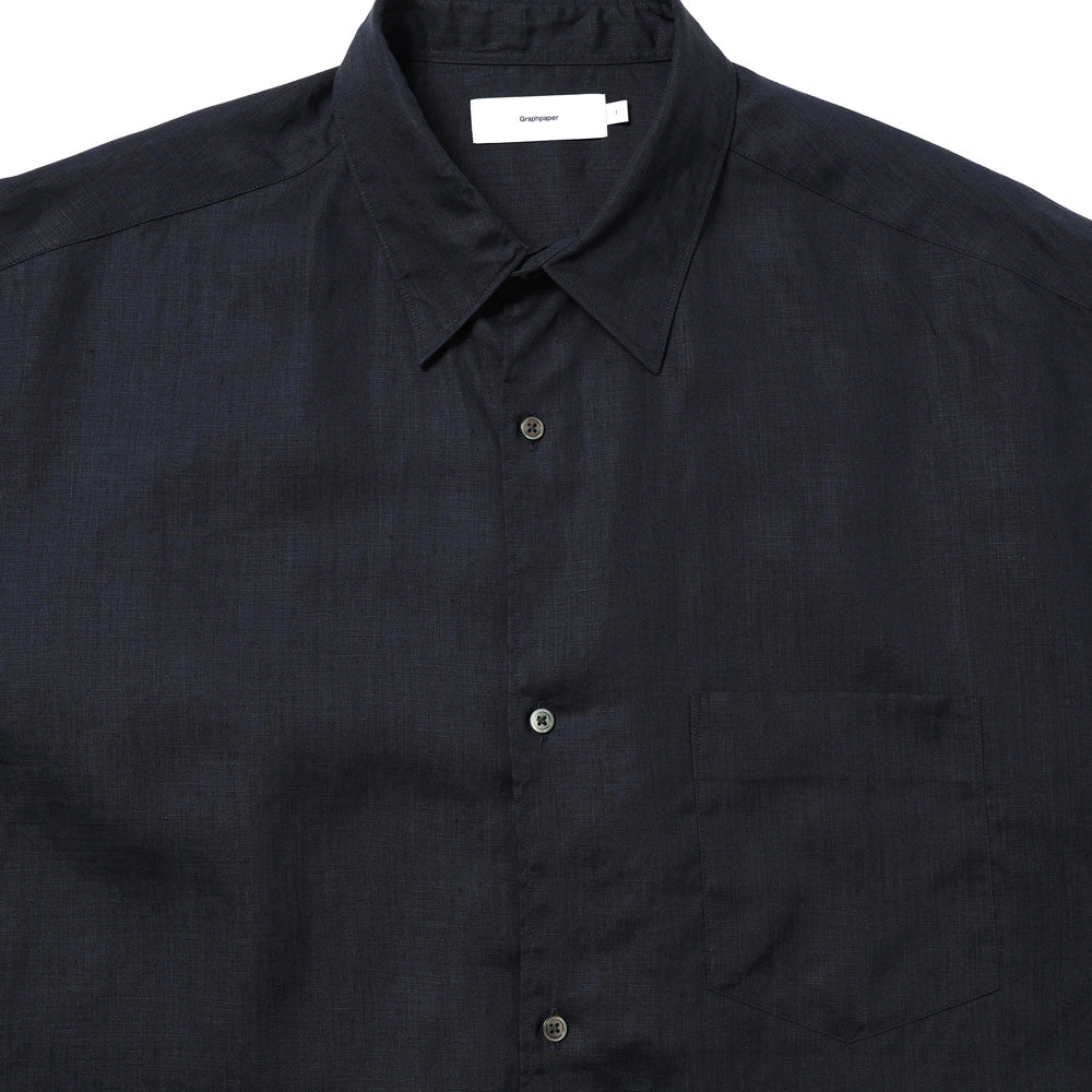 Linen L/S Oversized Regular Collar Shirt