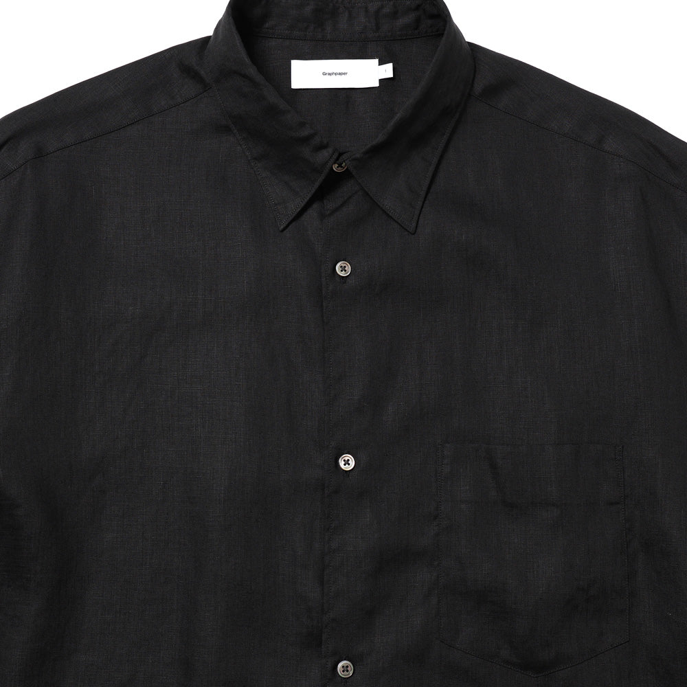 Linen L/S Oversized Regular Collar Shirt