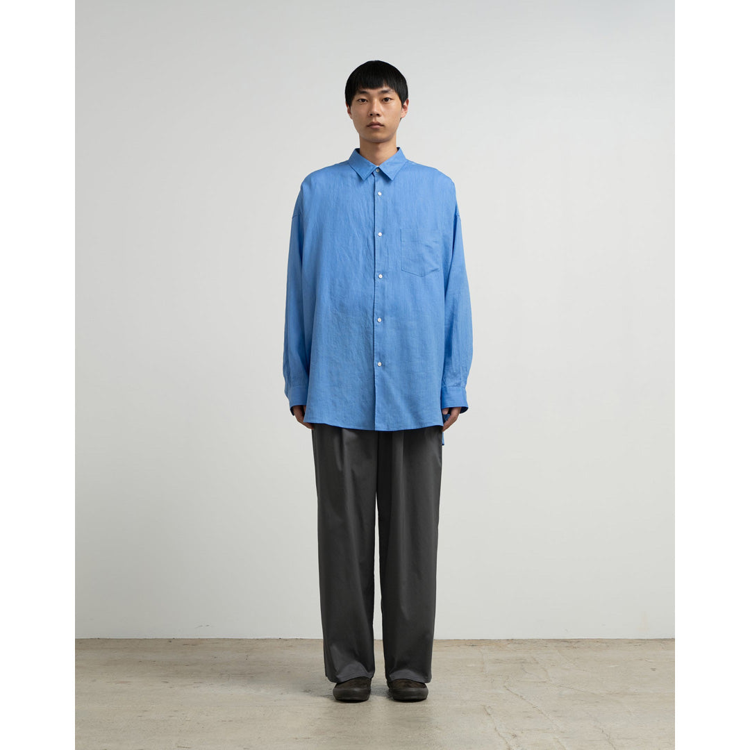 Linen L/S Oversized Regular Collar Shirt