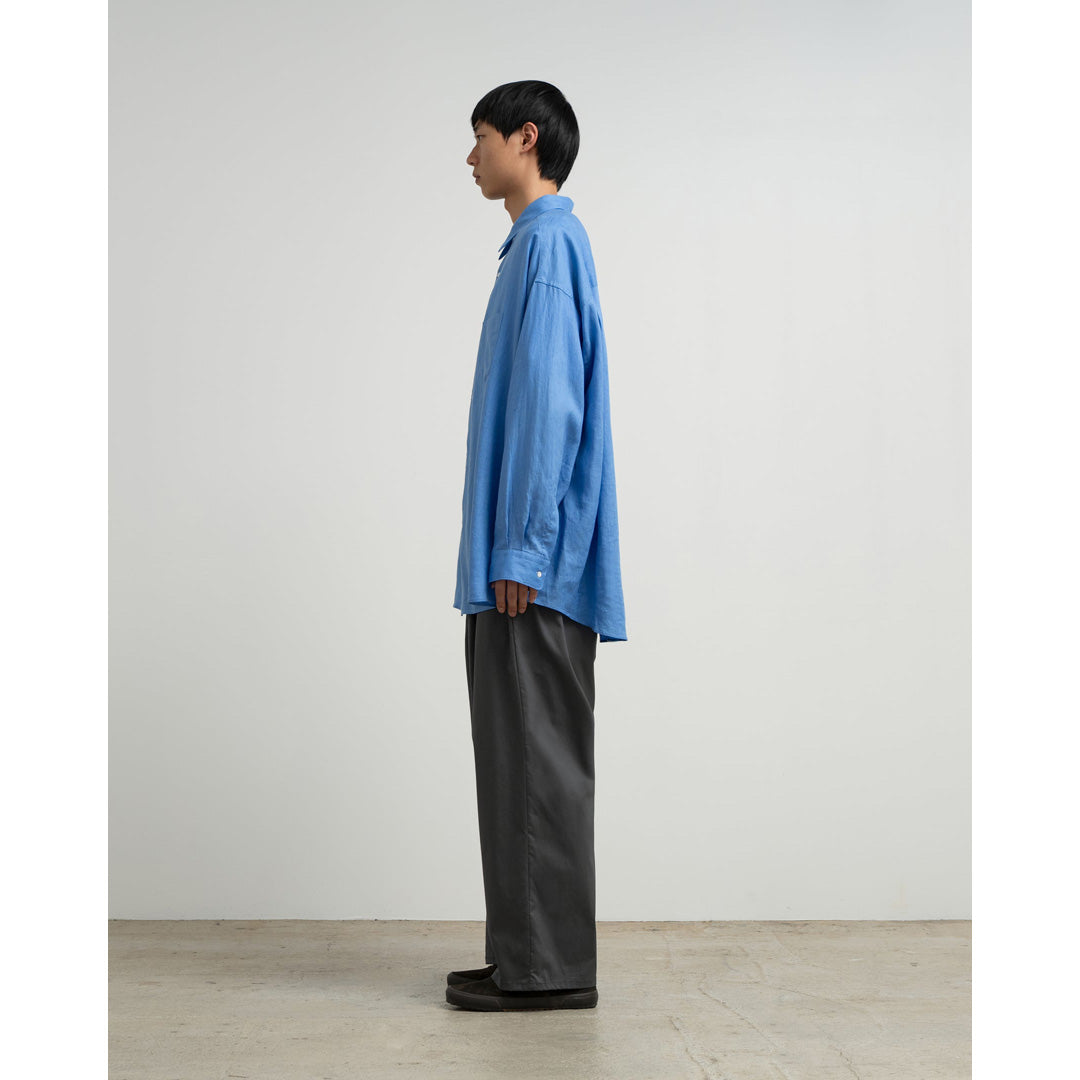 Linen L/S Oversized Regular Collar Shirt