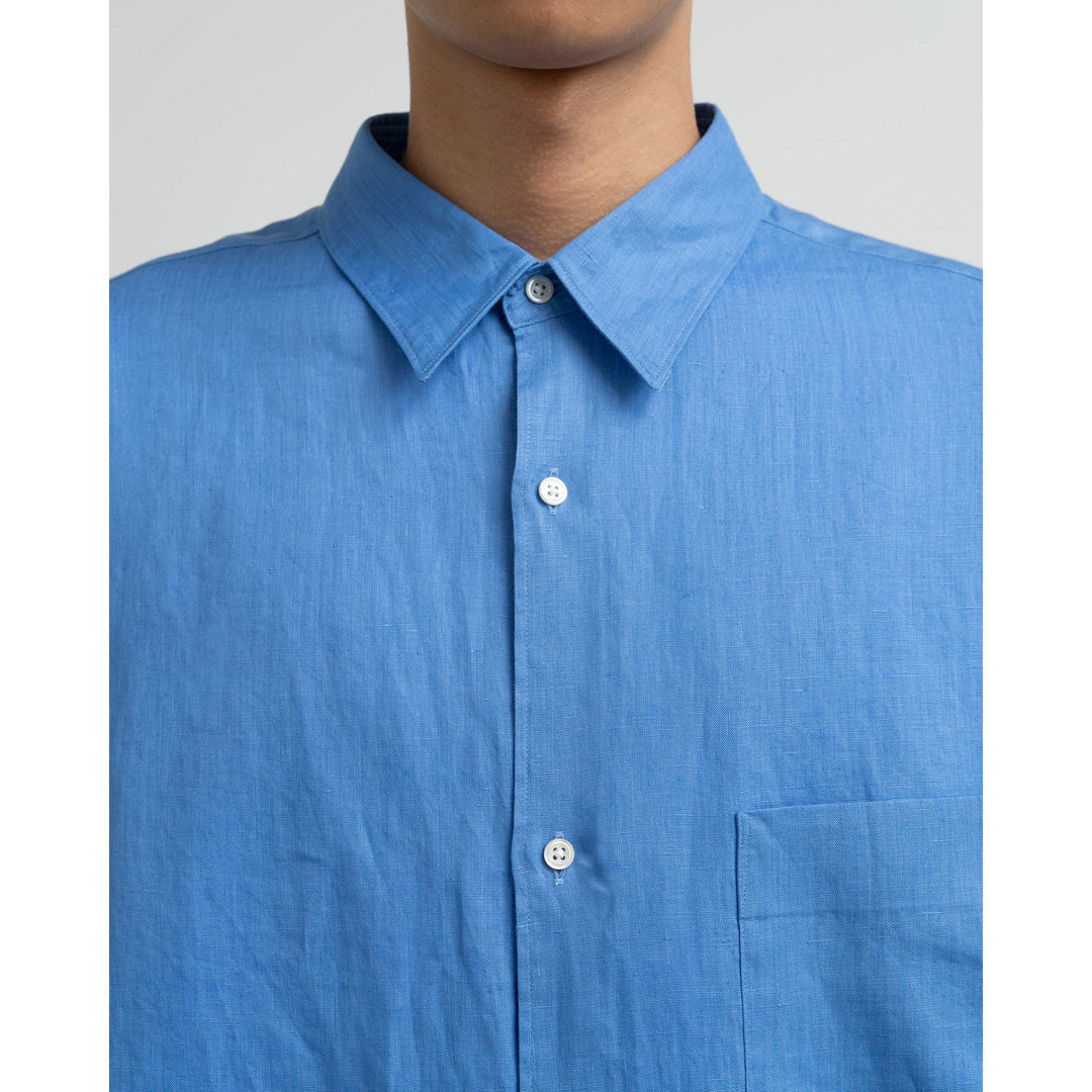 Linen L/S Oversized Regular Collar Shirt