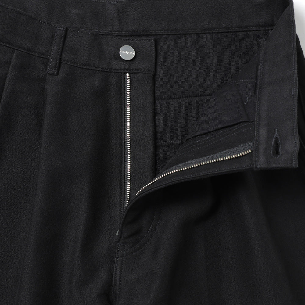 Cotton Double Serge Two Tuck Tapered Pants