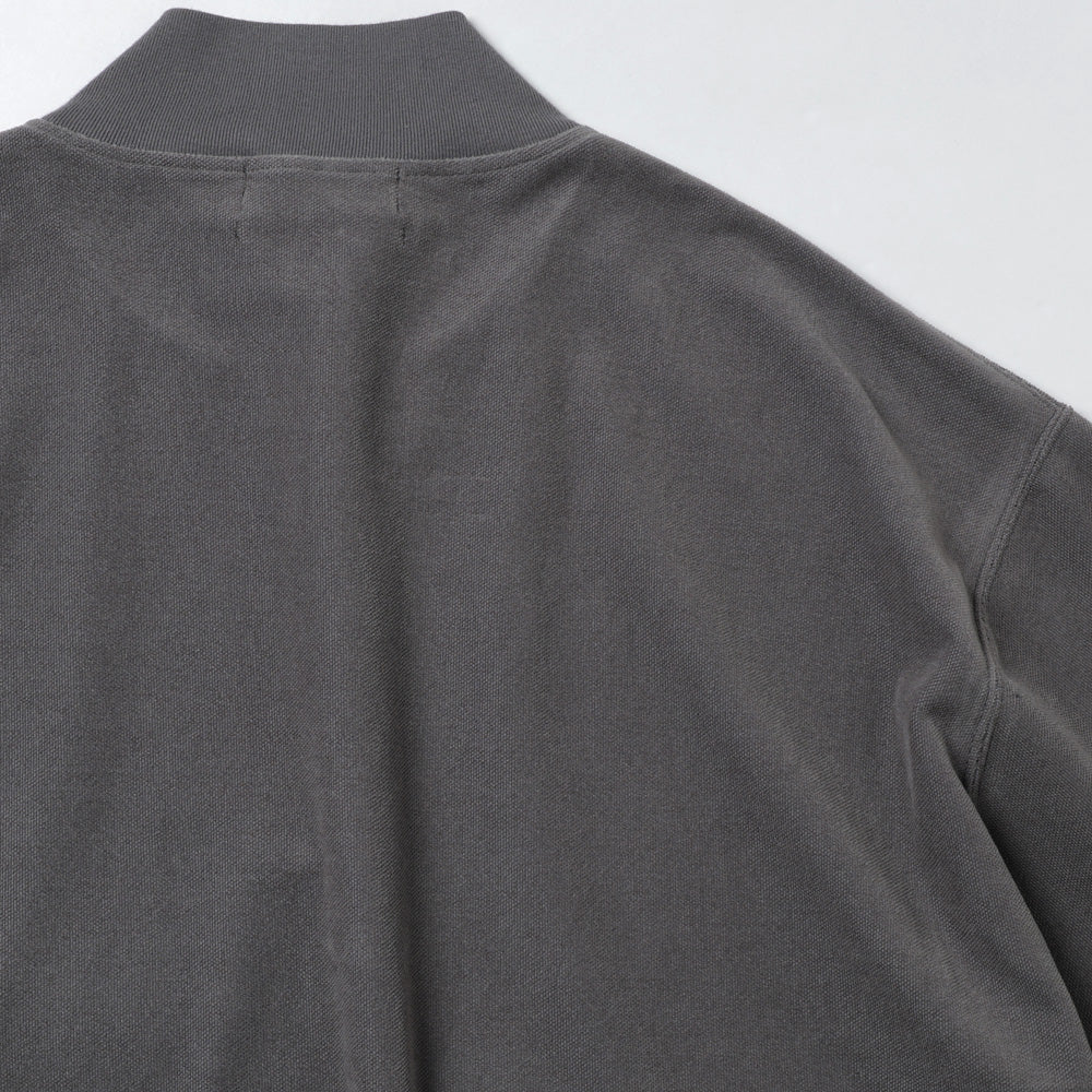Pique Velour Jersey Half Zip Sweatshirt
