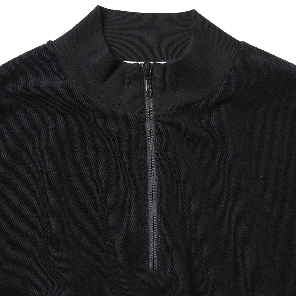 Pique Velour Jersey Half Zip Sweatshirt