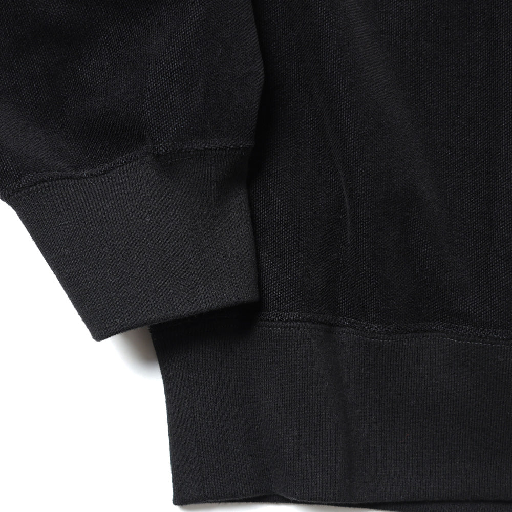 Pique Velour Jersey Half Zip Sweatshirt