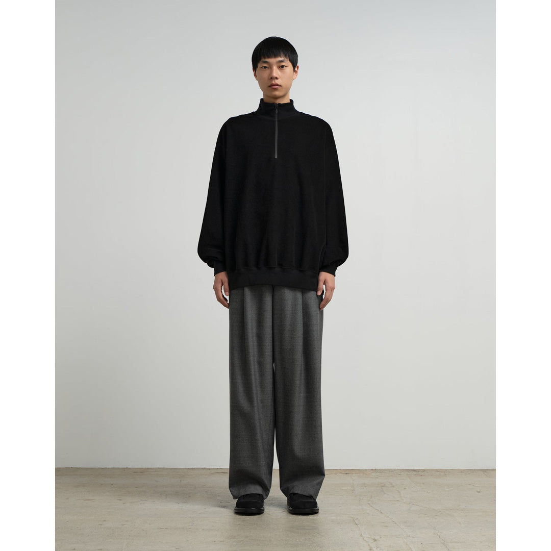 Pique Velour Jersey Half Zip Sweatshirt