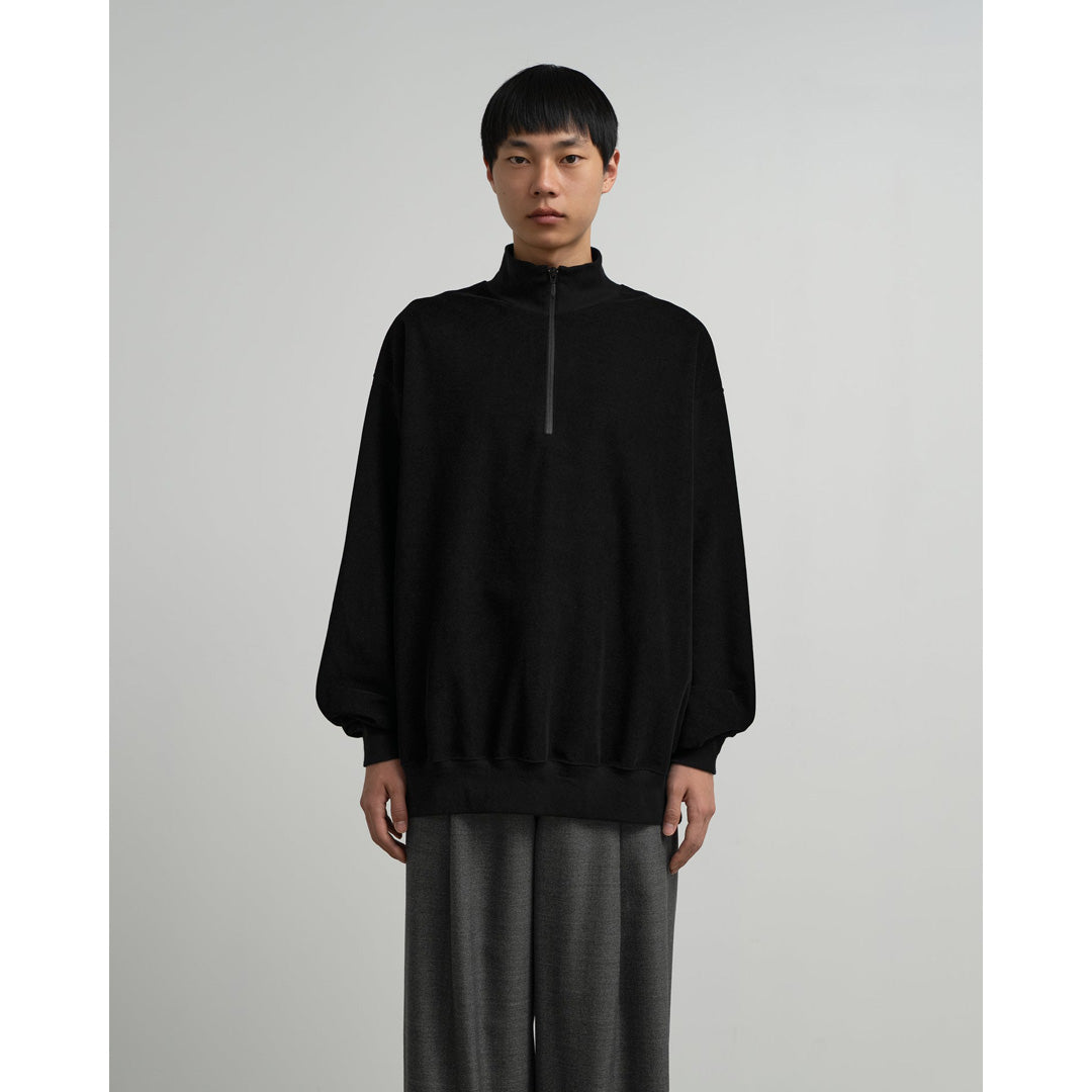 Pique Velour Jersey Half Zip Sweatshirt