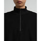 Pique Velour Jersey Half Zip Sweatshirt