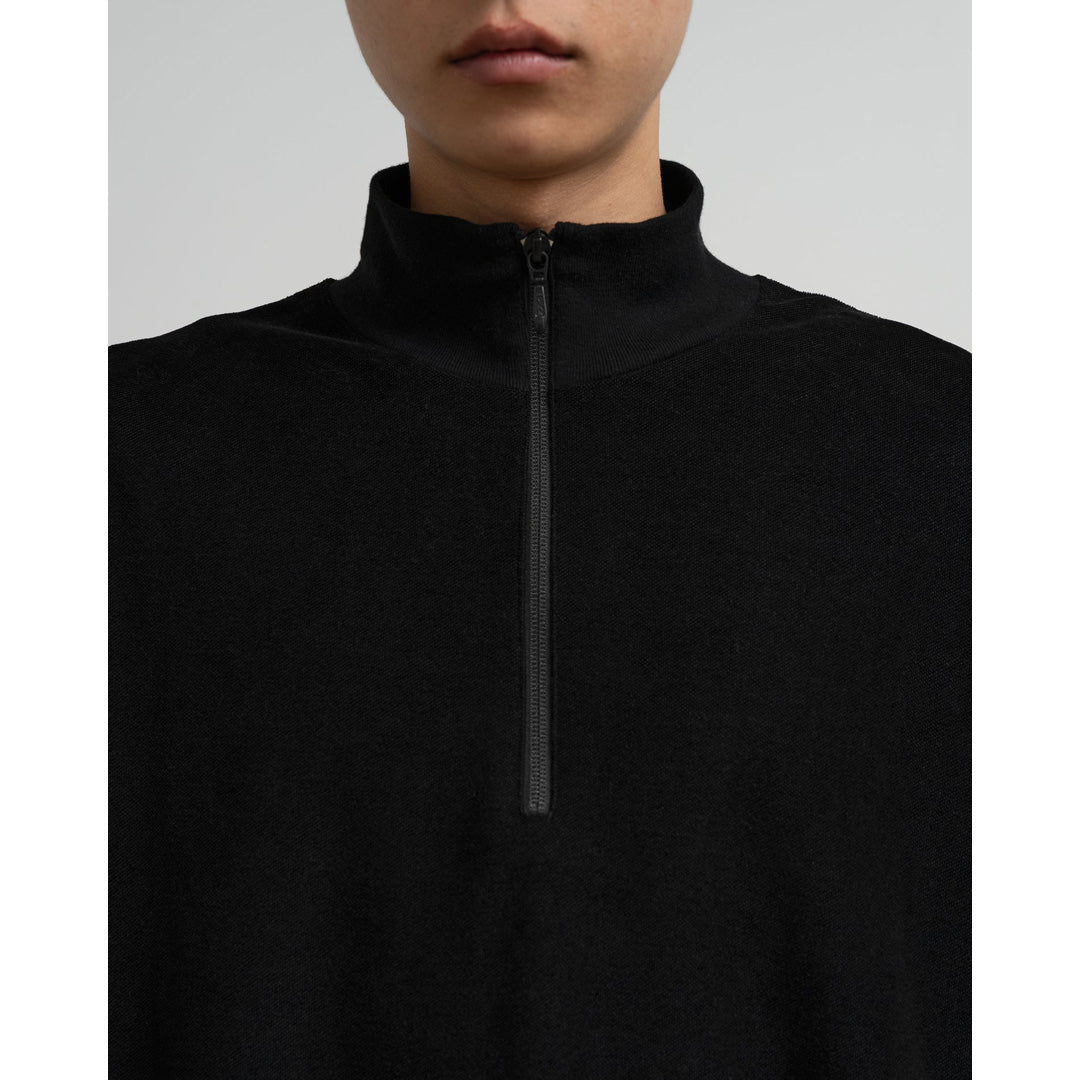 Pique Velour Jersey Half Zip Sweatshirt