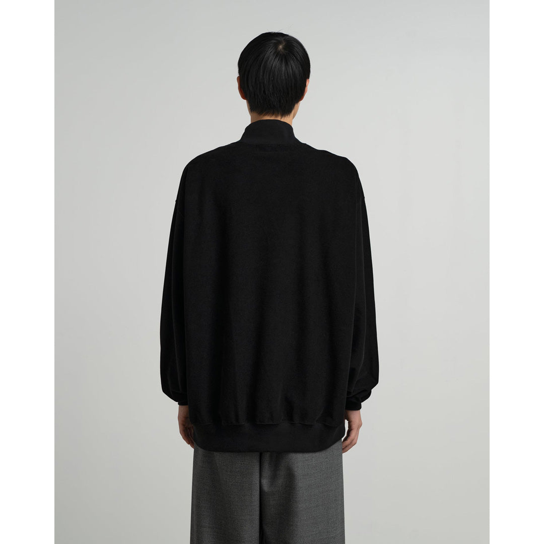 Pique Velour Jersey Half Zip Sweatshirt