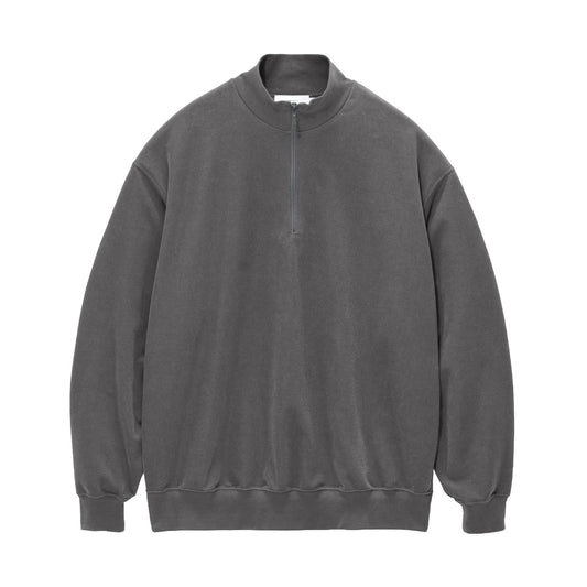 Pique Velour Jersey Half Zip Sweatshirt