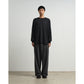 Fine Wool Border Long Sleeve Crew Neck Tee
