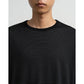 Fine Wool Border Long Sleeve Crew Neck Tee