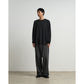 Fine Wool Border Long Sleeve Crew Neck Tee