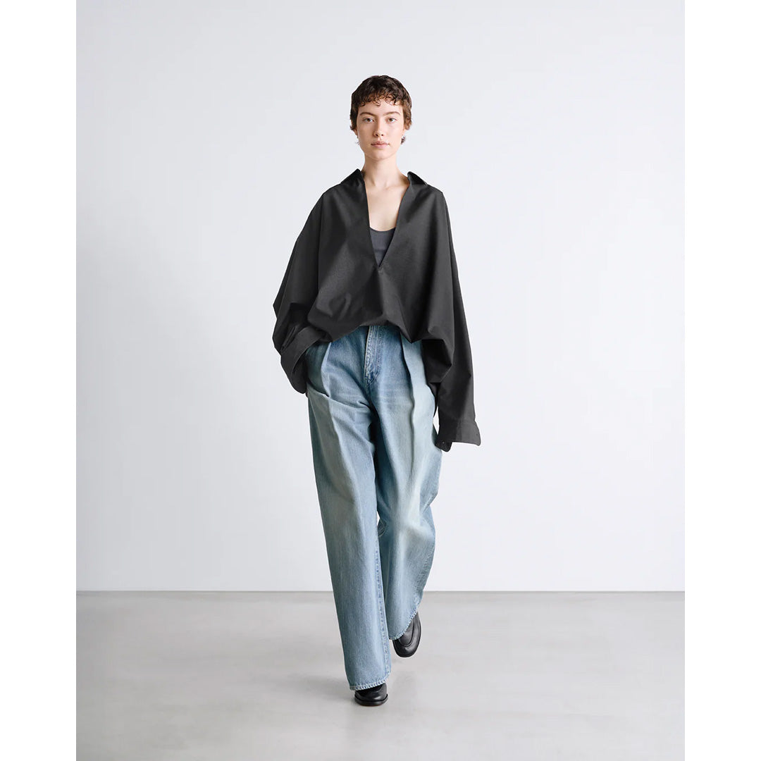 Graphpaper) Fine Wool Heather L/S Skipper Shirt (GU261-50320